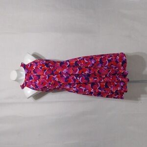 Pappagallo Multicolored Floral Fit & Flare Dress 10 Halter Summer Party Work